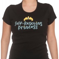 Self-Rescuing Princess Black T-Shirt
