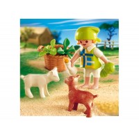 Girl with Baby Goats