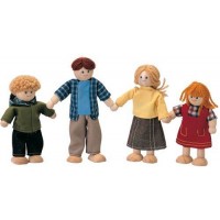 Caucasian Dollhouse Family