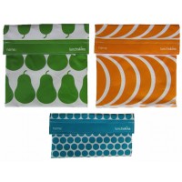 LunchSkins Resuable Sandwich and Snack Bags Set of 3