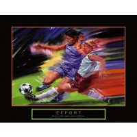 Effort Soccer Girls Motivational Poster Print