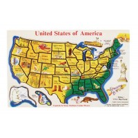 USA Map Wooden Jigsaw Puzzle