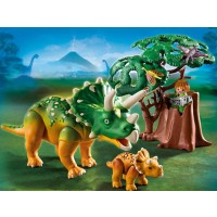 Triceratops with Baby Dinosaur Set
